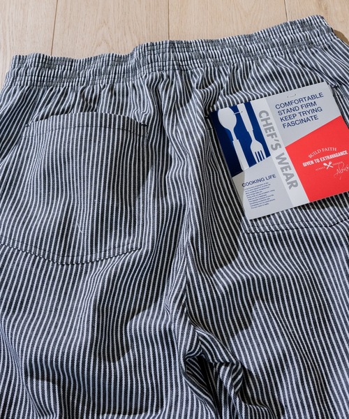 JOHN'S CLOSET（ジョンズクローゼット）の「【i】ヒッコリーシェフショーツ（その他パンツ・メンズ・ベージュ系その他/ブラック×ホワイト/ネイビー×ホワイト・MEDIUM/X-LARGE/SMALL/LARGE）」の13枚目の写真