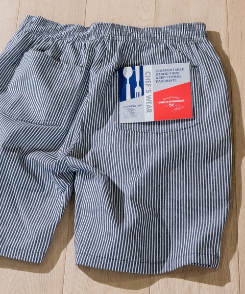 JOHN'S CLOSET（ジョンズクローゼット）の「【i】ヒッコリーシェフショーツ（その他パンツ・メンズ・ベージュ系その他/ブラック×ホワイト/ネイビー×ホワイト・MEDIUM/X-LARGE/SMALL/LARGE）」の14枚目の写真