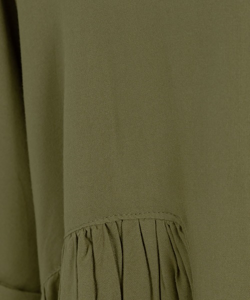 KATHARINE ROSS（キャサリンロス）の「【KATHARINE ROSS】ラウンドスリットギャザーチュニック（チュニック・レディース・チャコールグレー/アイボリー/ライトブラウン・MEDIUM）」の4枚目の写真