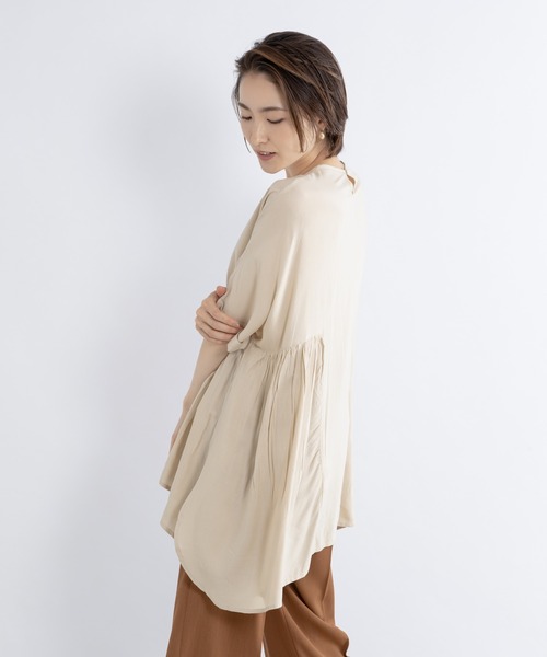 KATHARINE ROSS（キャサリンロス）の「【KATHARINE ROSS】ラウンドスリットギャザーチュニック（チュニック・レディース・チャコールグレー/アイボリー/ライトブラウン・MEDIUM）」の7枚目の写真