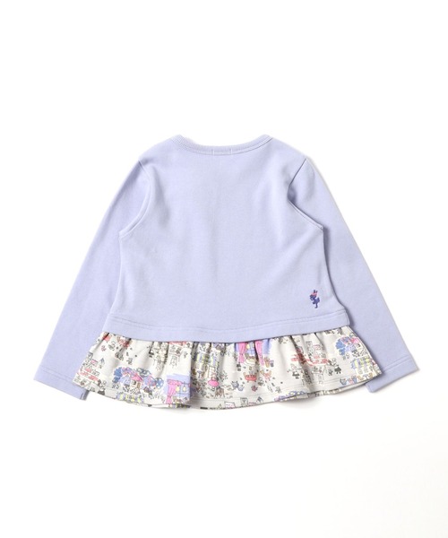 KP（ケーピー）の「【日本製】mimiちゃんレストランプリントとミニ裏毛のレイヤード風長袖チュニック(100-130cm)（スウェット・キッズ・オレンジ/ブルー・110cm/120cm/130cm/100cm）」の7枚目の写真