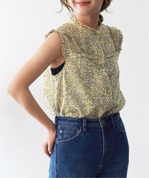 SLOBE IENA | プリムラフラワープリントショートスリーブブラウス【手洗い可能】◆(シャツ/ブラウス)