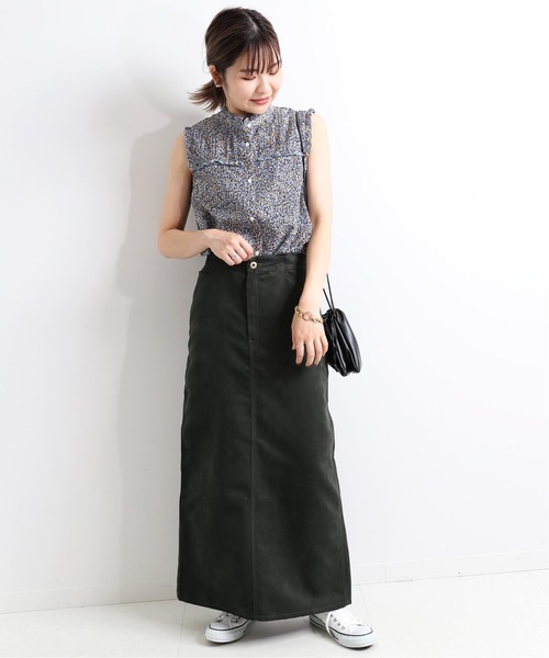 SLOBE IENA（スローブイエナ）の「プリムラフラワープリントショートスリーブブラウス【手洗い可能】◆（シャツ/ブラウス・レディース・イエロー/サックスブルー・FREE）」の12枚目の写真