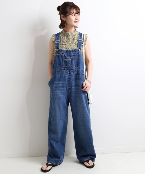 SLOBE IENA（スローブイエナ）の「プリムラフラワープリントショートスリーブブラウス【手洗い可能】◆（シャツ/ブラウス・レディース・イエロー/サックスブルー・FREE）」の3枚目の写真