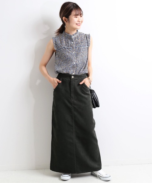 SLOBE IENA（スローブイエナ）の「プリムラフラワープリントショートスリーブブラウス【手洗い可能】◆（シャツ/ブラウス・レディース・イエロー/サックスブルー・FREE）」の14枚目の写真