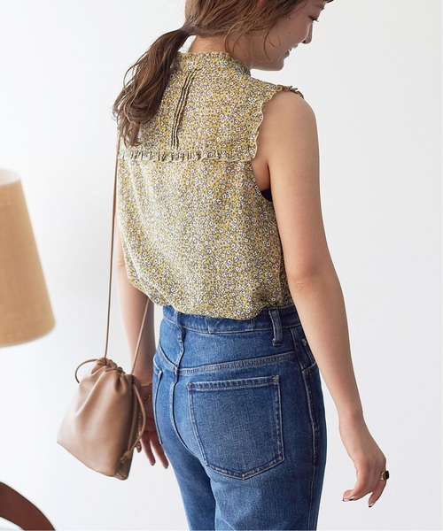 SLOBE IENA（スローブイエナ）の「プリムラフラワープリントショートスリーブブラウス【手洗い可能】◆（シャツ/ブラウス・レディース・イエロー/サックスブルー・FREE）」の16枚目の写真