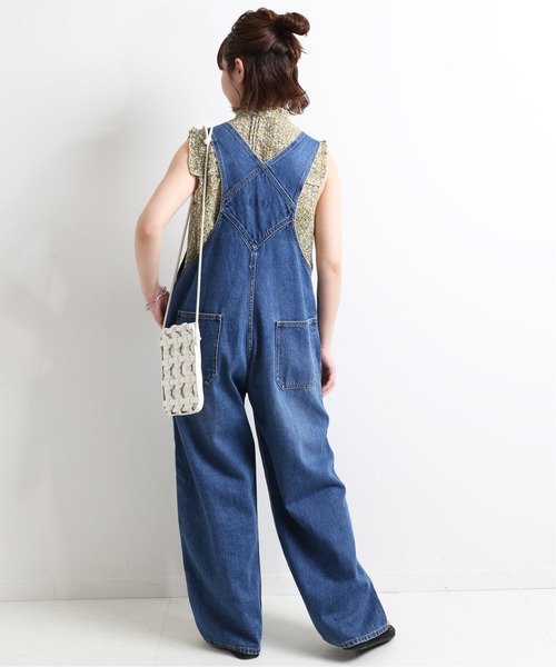 SLOBE IENA（スローブイエナ）の「プリムラフラワープリントショートスリーブブラウス【手洗い可能】◆（シャツ/ブラウス・レディース・イエロー/サックスブルー・FREE）」の21枚目の写真