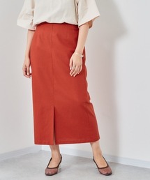 リネンミックス　スリットスカート