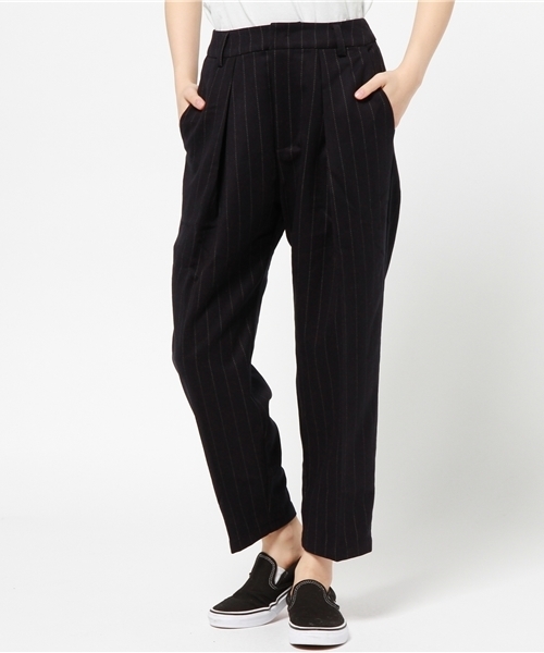 CIAOPANIC（チャオパニック）の「【Ciaopanic】ストライプワイドタックPT（その他パンツ・レディース・レンガ/グレー/ネイビー・FREE）」の3枚目の写真