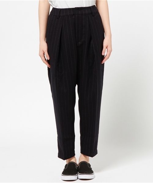 CIAOPANIC（チャオパニック）の「【Ciaopanic】ストライプワイドタックPT（その他パンツ・レディース・レンガ/グレー/ネイビー・FREE）」の4枚目の写真