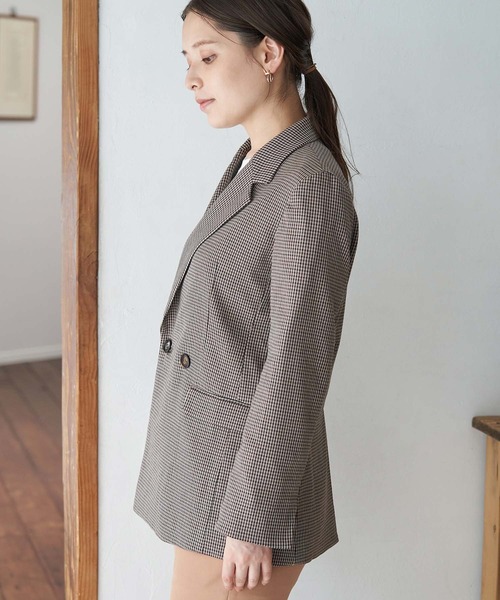 ROPE' PICNIC（ロペピクニック）の「【WEB限定】ガンクラブチェックジャケット（テーラードジャケット・レディース・ダークブラウン・38/40）」の4枚目の写真