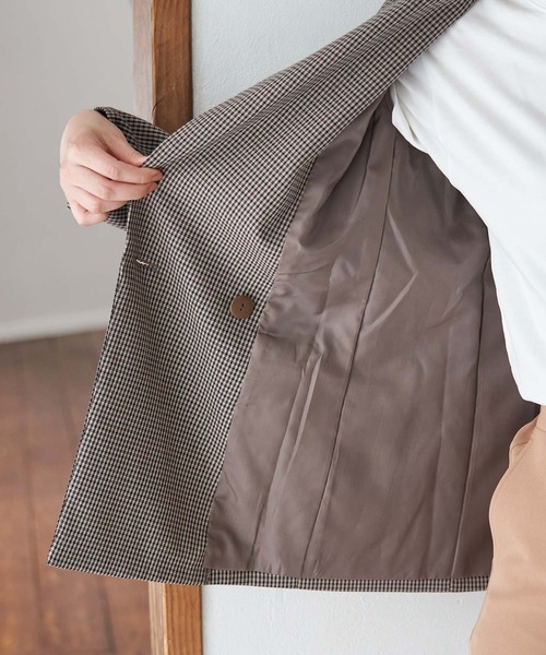 ROPE' PICNIC（ロペピクニック）の「【WEB限定】ガンクラブチェックジャケット（テーラードジャケット・レディース・ダークブラウン・38/40）」の10枚目の写真