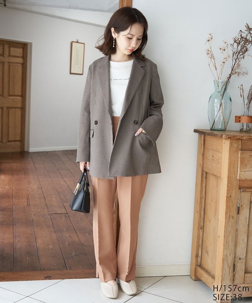 ROPE' PICNIC（ロペピクニック）の「【WEB限定】ガンクラブチェックジャケット（テーラードジャケット・レディース・ダークブラウン・38/40）」の12枚目の写真