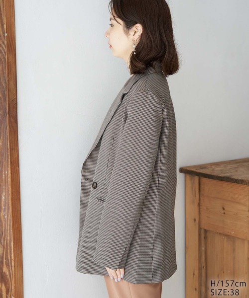 ROPE' PICNIC（ロペピクニック）の「【WEB限定】ガンクラブチェックジャケット（テーラードジャケット・レディース・ダークブラウン・38/40）」の3枚目の写真