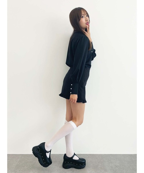 Honey Salon（ハニーサロン）の「honeyフリルブラウス（シャツ/ブラウス・レディース・オフホワイト/ブラック/ピンクベージュ/ベージュ・FREE）」の15枚目の写真