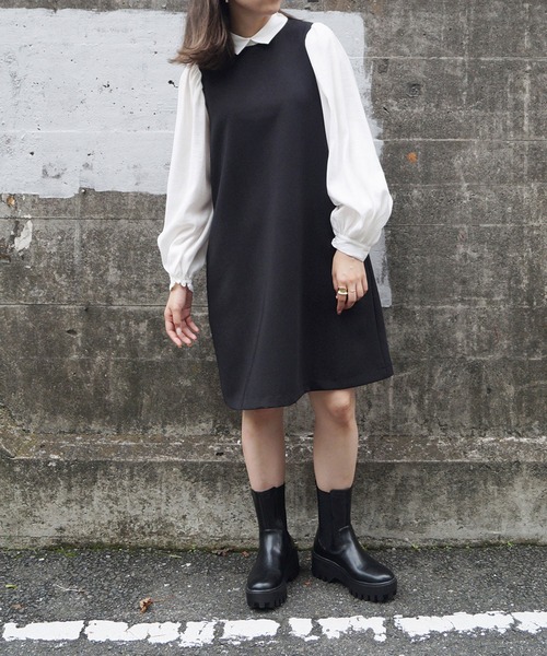 179/WG（イチナナキュウダブルジー）の「厚底サイドゴアブーツ（ブーツ・レディース・オフホワイト/ブラック・M/L）」の19枚目の写真