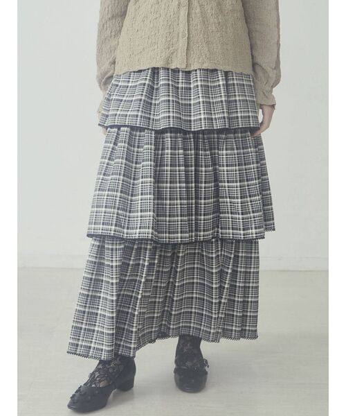 merry jenny（メリージェニー）の「チェックティアードスカート（スカート・レディース・ブラック/ベージュ/オレンジ・FREE）」の10枚目の写真