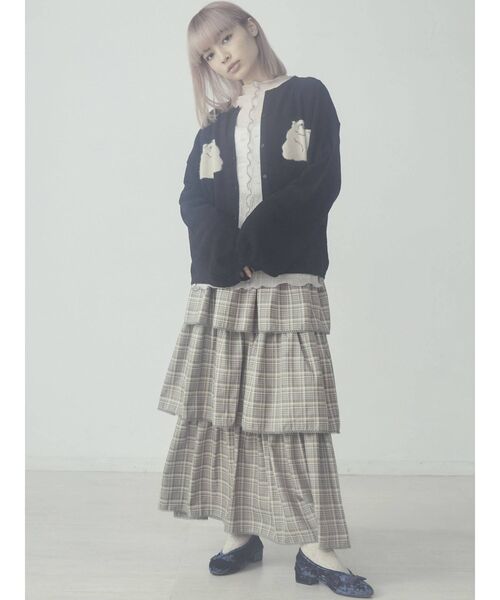 merry jenny（メリージェニー）の「チェックティアードスカート（スカート・レディース・ブラック/ベージュ/オレンジ・FREE）」の14枚目の写真