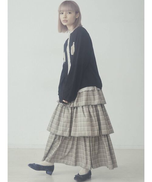 merry jenny（メリージェニー）の「チェックティアードスカート（スカート・レディース・ブラック/ベージュ/オレンジ・FREE）」の8枚目の写真