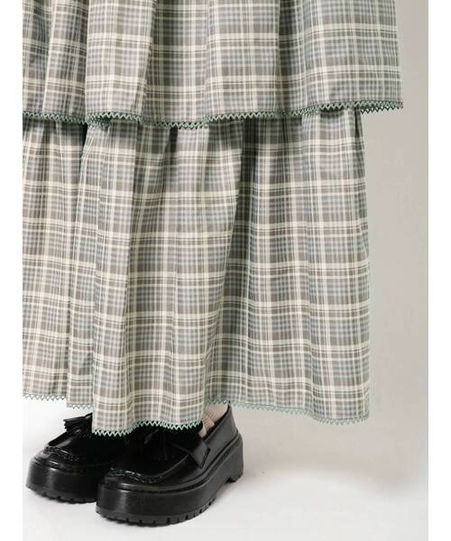 merry jenny（メリージェニー）の「チェックティアードスカート（スカート・レディース・ブラック/ベージュ/オレンジ・FREE）」の15枚目の写真
