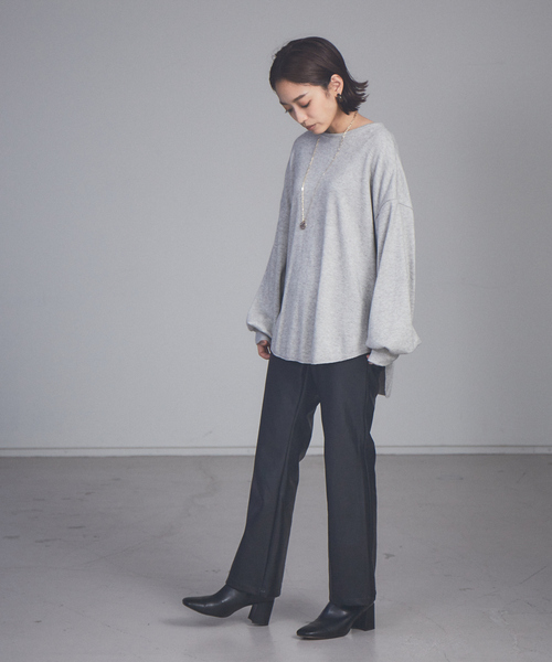 NOMINE（ノミネ）の「【展開店舗限定】フェイクレザーセミフレアパンツ（その他パンツ・レディース・ブラック/アイボリー・S/M）」の11枚目の写真