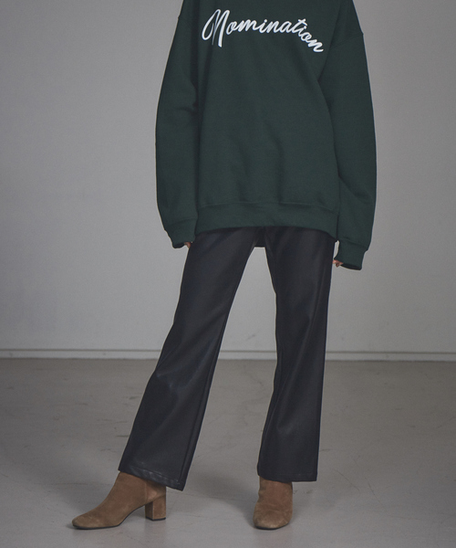 NOMINE（ノミネ）の「【展開店舗限定】フェイクレザーセミフレアパンツ（その他パンツ・レディース・ブラック/アイボリー・S/M）」の18枚目の写真