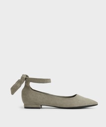 CHARLES & KEITH（チャールズ & キース）の「テクスチャードアンクルストラップ バレリーナフラット / Textured Ankle Strap Ballerina Flats（バレエシューズ・レディース）」