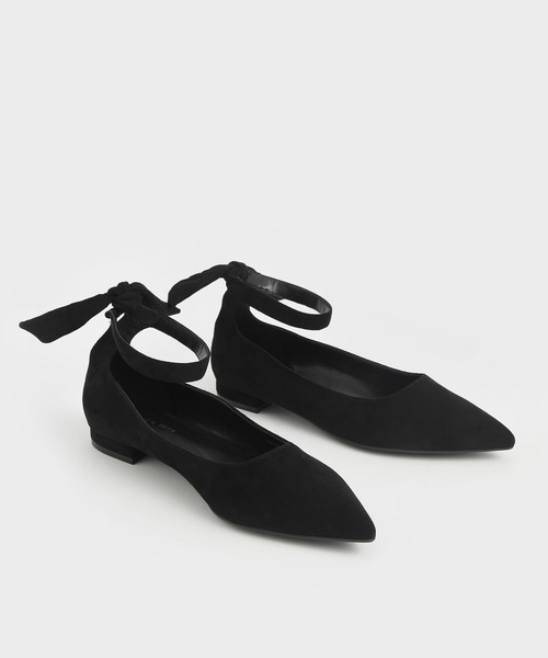 CHARLES & KEITH（チャールズ & キース）の「テクスチャードアンクルストラップ バレリーナフラット / Textured Ankle Strap Ballerina Flats（バレエシューズ・レディース・ブラック/オリーブ・22.5cm/23cm/23.5cm/24.5cm/25cm/25.5cm）」の8枚目の写真