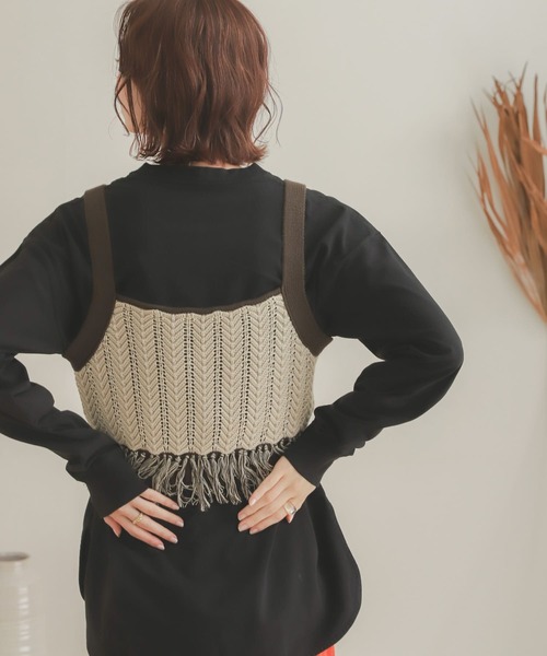 SENSE OF PLACE by URBAN RESEARCH（センスオブプレイスバイアーバンリサーチ）の「ニットフリンジビスチェ（ベスト・レディース・その他2/その他1・ONE）」の8枚目の写真