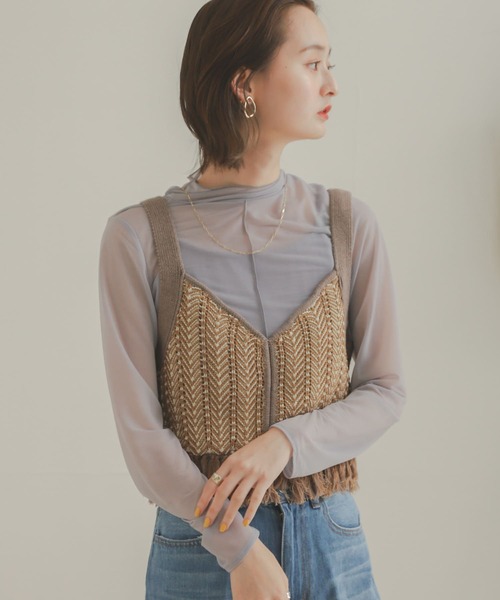 SENSE OF PLACE by URBAN RESEARCH（センスオブプレイスバイアーバンリサーチ）の「ニットフリンジビスチェ（ベスト・レディース・その他2/その他1・ONE）」の12枚目の写真