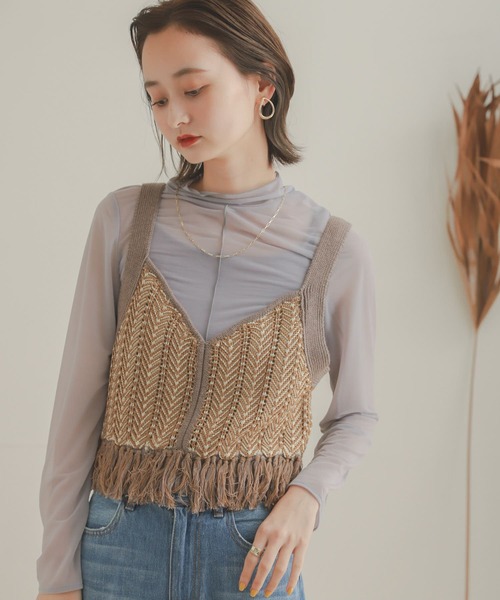 SENSE OF PLACE by URBAN RESEARCH（センスオブプレイスバイアーバンリサーチ）の「ニットフリンジビスチェ（ベスト・レディース・その他2/その他1・ONE）」の13枚目の写真