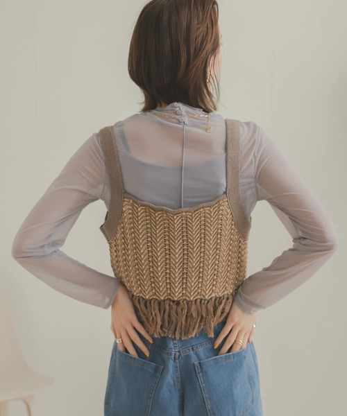SENSE OF PLACE by URBAN RESEARCH（センスオブプレイスバイアーバンリサーチ）の「ニットフリンジビスチェ（ベスト・レディース・その他2/その他1・ONE）」の15枚目の写真