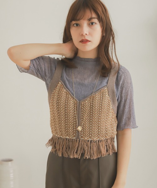 SENSE OF PLACE by URBAN RESEARCH（センスオブプレイスバイアーバンリサーチ）の「ニットフリンジビスチェ（ベスト・レディース・その他2/その他1・ONE）」の20枚目の写真