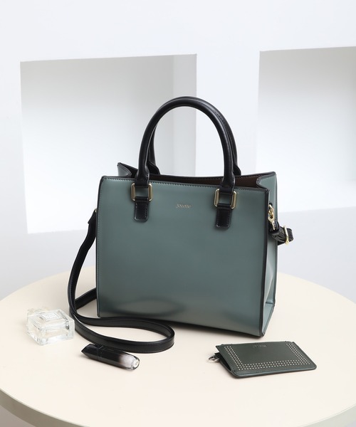 jouetie（ジュエティ）の「【jouetie/ジュエティ】カラーエッジ　スクエア ハンドバッグ（トートバッグ・レディース・オリーブ/ベージュ/オレンジ/ベージュ系その他/ブルー系その他/ブルー/アイボリー/ダークグリーン/ブラック/ワイン/ダークブラウン/グレイッシュベージュ・FREE）」の19枚目の写真