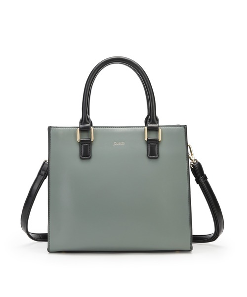 jouetie（ジュエティ）の「【jouetie/ジュエティ】カラーエッジ　スクエア ハンドバッグ（トートバッグ・レディース・オリーブ/ベージュ/オレンジ/ベージュ系その他/ブルー系その他/ブルー/アイボリー/ダークグリーン/ブラック/ワイン/ダークブラウン/グレイッシュベージュ・FREE）」の20枚目の写真