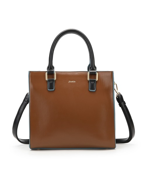 jouetie（ジュエティ）の「【jouetie/ジュエティ】カラーエッジ　スクエア ハンドバッグ（トートバッグ・レディース・オリーブ/ベージュ/オレンジ/ベージュ系その他/ブルー系その他/ブルー/アイボリー/ダークグリーン/ブラック/ワイン/ダークブラウン/グレイッシュベージュ・FREE）」の16枚目の写真