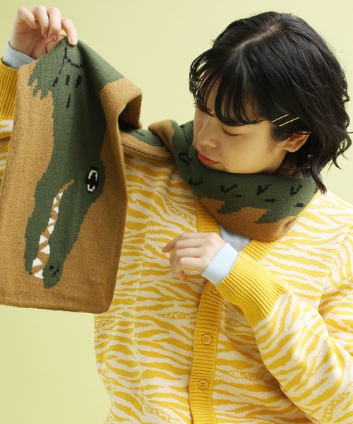 didizizi(ディディジジ)の「ワニマフラー(ストール/ショール・レディース・ベージュ/ブルー・FREE)」の12枚目の写真