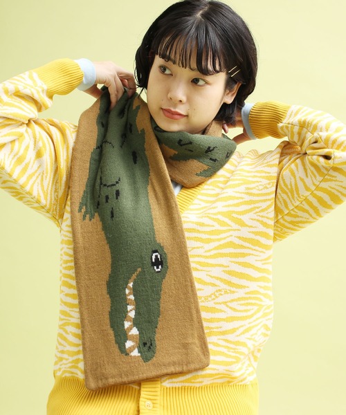 didizizi(ディディジジ)の「ワニマフラー(ストール/ショール・レディース・ベージュ/ブルー・FREE)」の3枚目の写真