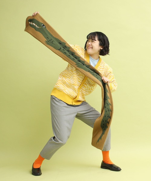 didizizi(ディディジジ)の「ワニマフラー(ストール/ショール・レディース・ベージュ/ブルー・FREE)」の13枚目の写真