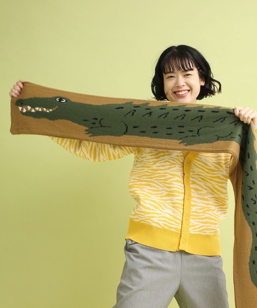 didizizi(ディディジジ)の「ワニマフラー(ストール/ショール・レディース・ベージュ/ブルー・FREE)」の20枚目の写真