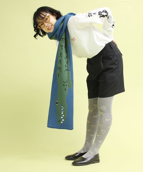 didizizi(ディディジジ)の「ワニマフラー(ストール/ショール・レディース・ベージュ/ブルー・FREE)」の10枚目の写真