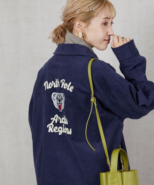 FREAK'S STORE（フリークスストア）の「▽【WEB限定】コーデュロイベアーブルゾン（その他アウター・レディース・ネイビー/ブラウン/ベージュ・ﾌﾘ-）」の3枚目の写真