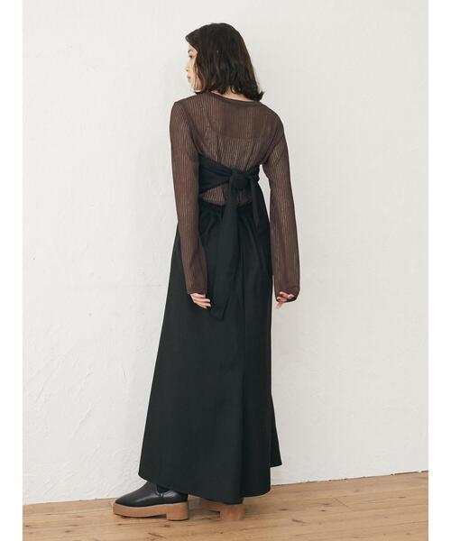 Sugar spoon（シュガースプーン）の「・SUGAR SPOON シアーストライプロンT＊（Tシャツ/カットソー・レディース・ブラック/ブラウン/カーキ/マスタード・FREE）」の14枚目の写真