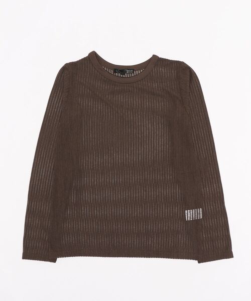 Sugar spoon（シュガースプーン）の「・SUGAR SPOON シアーストライプロンT＊（Tシャツ/カットソー・レディース・ブラック/ブラウン/カーキ/マスタード・FREE）」の12枚目の写真