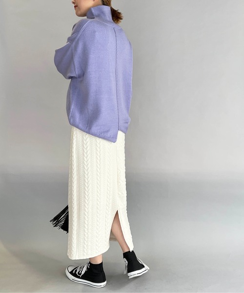PICCIN（ピッチン）の「ケーブルキルトスカート（スカート・レディース・ネイビー/オフホワイト・M/L）」の22枚目の写真