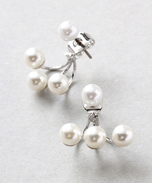Manon's Selection（マノンズセレクション）の「パールバックキャッチピアス（ピアス（両耳用）・レディース・ゴールド/シルバー・ONE SIZE）」の3枚目の写真