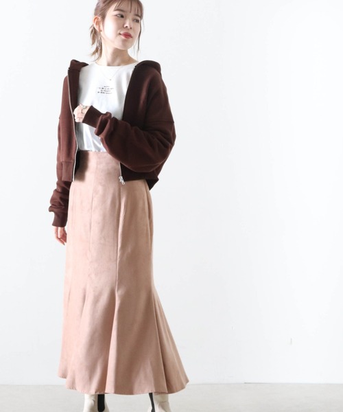 Cheek（チーク）の「刺繍ショートパーカー（パーカー・レディース・チャコールグレー/ブラウン/ベージュ・MEDIUM）」の22枚目の写真