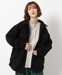 BASECONTROL | ◆ボアフリース CPOシャツ風 カットソーブルゾン(ブルゾン)