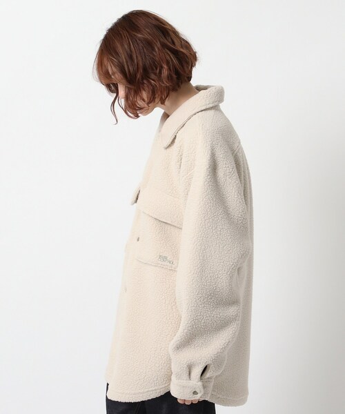 BASECONTROL（ベースコントロール）の「◆ボアフリース CPOシャツ風 カットソーブルゾン（ブルゾン・レディース・ブラック/ベージュ/アイボリー・99）」の10枚目の写真