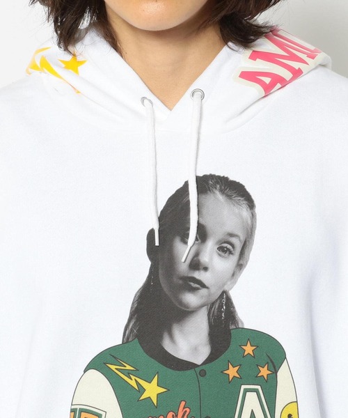 amok（アモク）の「【別注】amok /アモク/COLLEGE GIRL PK（パーカー・メンズ・ブラック/ブルー/ホワイト・MEDIUM/LARGE）」の7枚目の写真